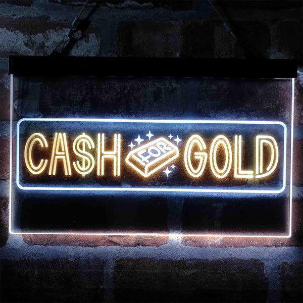 ADVPRO Cash for Gold We Buy Shop Dual Color LED Neon Sign st6-i4038 - White & Yellow