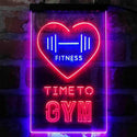 ADVPRO Time to Gym Fitness Club Home  Dual Color LED Neon Sign st6-i4039 - Blue & Red