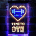 ADVPRO Time to Gym Fitness Club Home  Dual Color LED Neon Sign st6-i4039 - Blue & Yellow