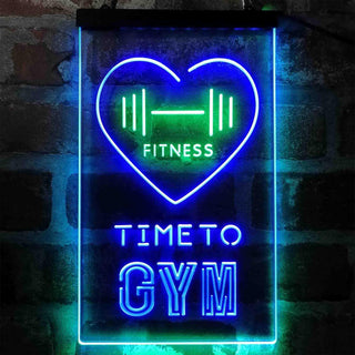 ADVPRO Time to Gym Fitness Club Home  Dual Color LED Neon Sign st6-i4039 - Green & Blue