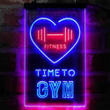 ADVPRO Time to Gym Fitness Club Home  Dual Color LED Neon Sign st6-i4039 - Red & Blue