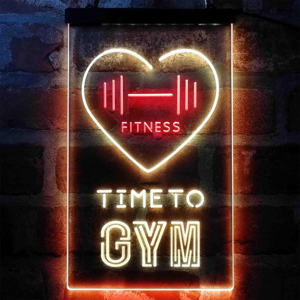 ADVPRO Time to Gym Fitness Club Home  Dual Color LED Neon Sign st6-i4039 - Red & Yellow