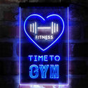 ADVPRO Time to Gym Fitness Club Home  Dual Color LED Neon Sign st6-i4039 - White & Blue