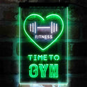 ADVPRO Time to Gym Fitness Club Home  Dual Color LED Neon Sign st6-i4039 - White & Green