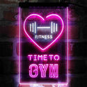 ADVPRO Time to Gym Fitness Club Home  Dual Color LED Neon Sign st6-i4039 - White & Purple