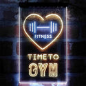 ADVPRO Time to Gym Fitness Club Home  Dual Color LED Neon Sign st6-i4039 - White & Yellow