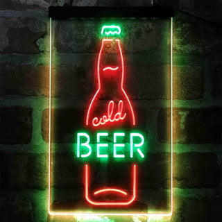 ADVPRO Cold Beer Bottle  Dual Color LED Neon Sign st6-i4040 - Green & Red