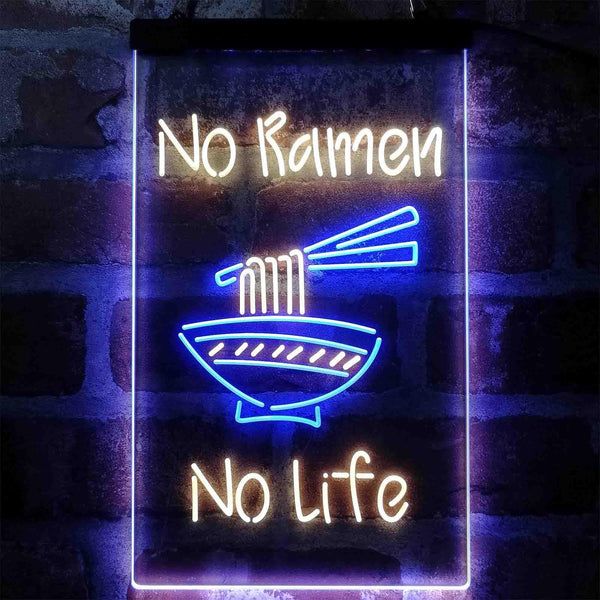 ADVPRO No Ramen No Life Shop  Dual Color LED Neon Sign st6-i4042 - Blue & Yellow