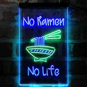 ADVPRO No Ramen No Life Shop  Dual Color LED Neon Sign st6-i4042 - Green & Blue