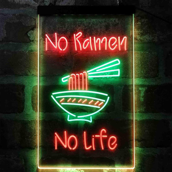 ADVPRO No Ramen No Life Shop  Dual Color LED Neon Sign st6-i4042 - Green & Red