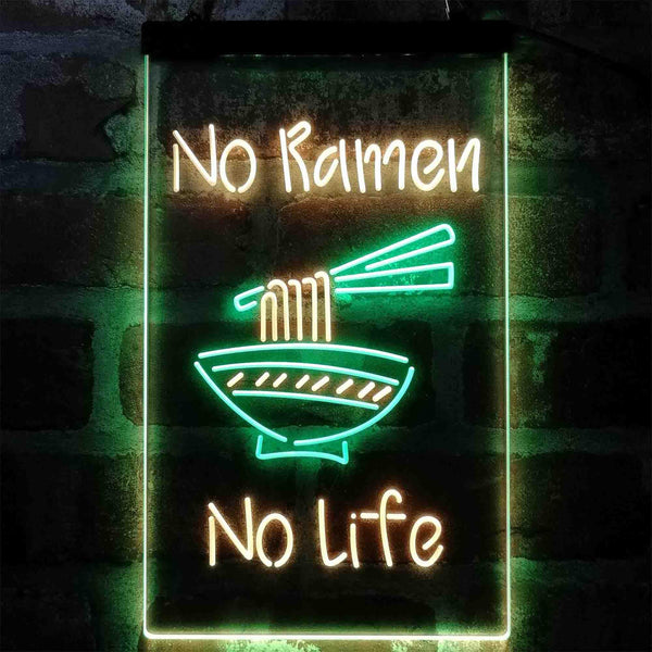 ADVPRO No Ramen No Life Shop  Dual Color LED Neon Sign st6-i4042 - Green & Yellow