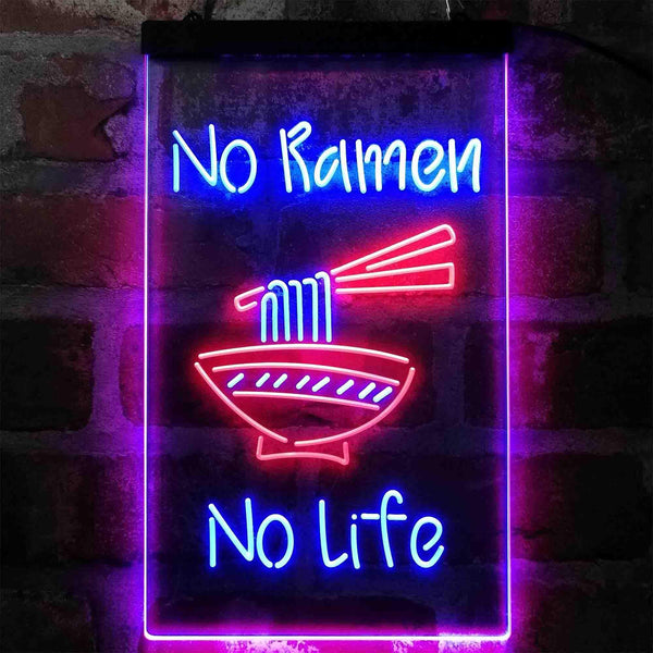 ADVPRO No Ramen No Life Shop  Dual Color LED Neon Sign st6-i4042 - Red & Blue
