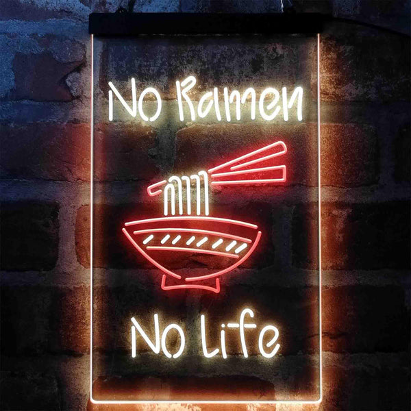 ADVPRO No Ramen No Life Shop  Dual Color LED Neon Sign st6-i4042 - Red & Yellow