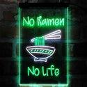 ADVPRO No Ramen No Life Shop  Dual Color LED Neon Sign st6-i4042 - White & Green