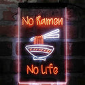 ADVPRO No Ramen No Life Shop  Dual Color LED Neon Sign st6-i4042 - White & Orange