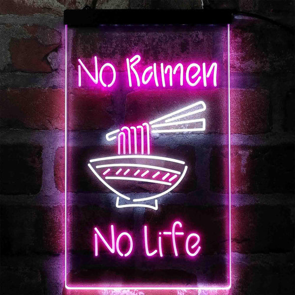 ADVPRO No Ramen No Life Shop  Dual Color LED Neon Sign st6-i4042 - White & Purple