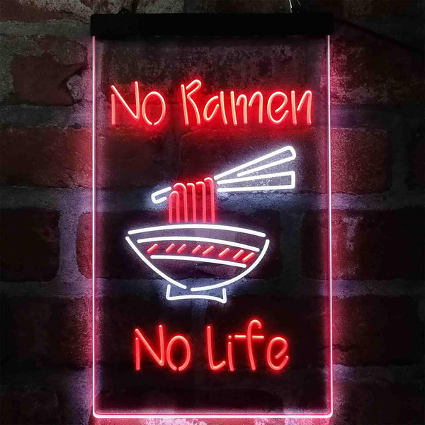 ADVPRO No Ramen No Life Shop  Dual Color LED Neon Sign st6-i4042 - White & Red