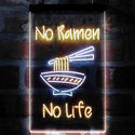 ADVPRO No Ramen No Life Shop  Dual Color LED Neon Sign st6-i4042 - White & Yellow