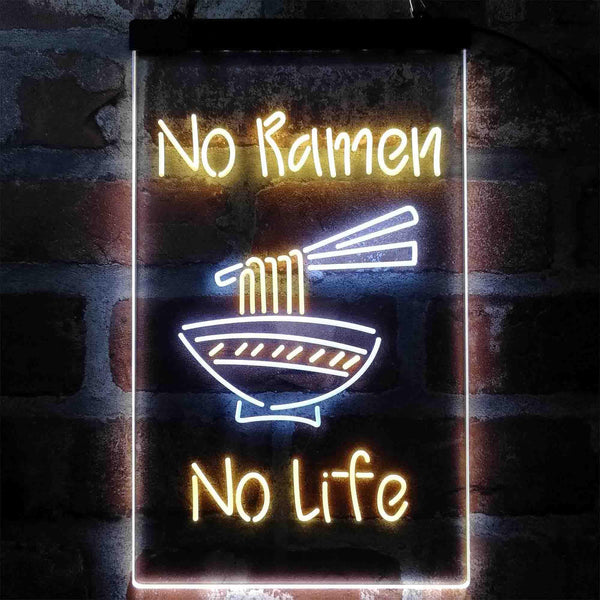 ADVPRO No Ramen No Life Shop  Dual Color LED Neon Sign st6-i4042 - White & Yellow
