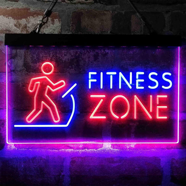 ADVPRO Fitness Zone Running Display Dual Color LED Neon Sign st6-i4044 - Blue & Red