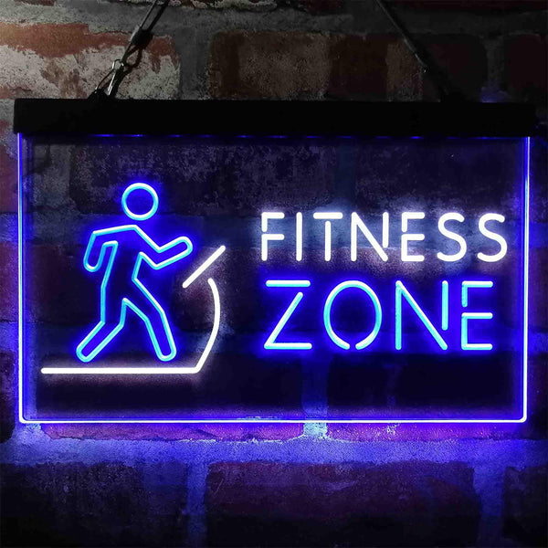 ADVPRO Fitness Zone Running Display Dual Color LED Neon Sign st6-i4044 - White & Blue