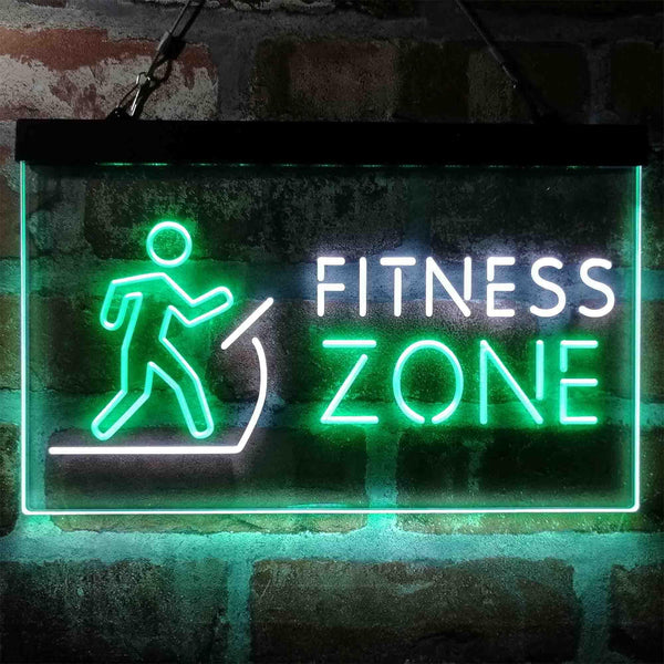 ADVPRO Fitness Zone Running Display Dual Color LED Neon Sign st6-i4044 - White & Green