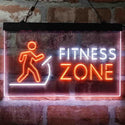 ADVPRO Fitness Zone Running Display Dual Color LED Neon Sign st6-i4044 - White & Orange