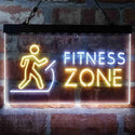 ADVPRO Fitness Zone Running Display Dual Color LED Neon Sign st6-i4044 - White & Yellow