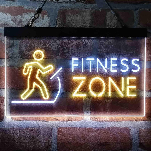 ADVPRO Fitness Zone Running Display Dual Color LED Neon Sign st6-i4044 - White & Yellow