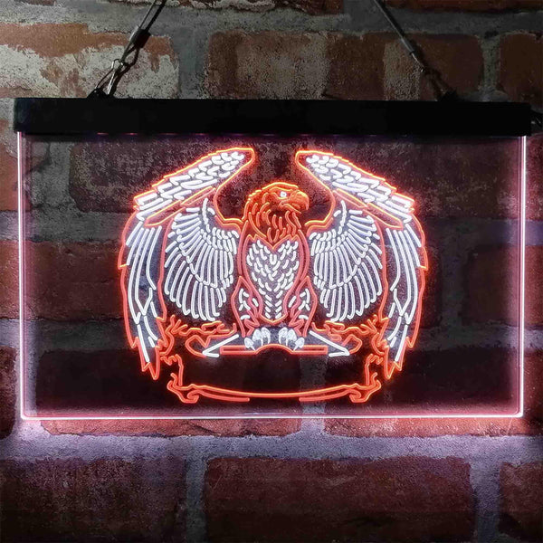 ADVPRO American Eagle Spread Wings Dual Color LED Neon Sign st6-i4046 - White & Orange