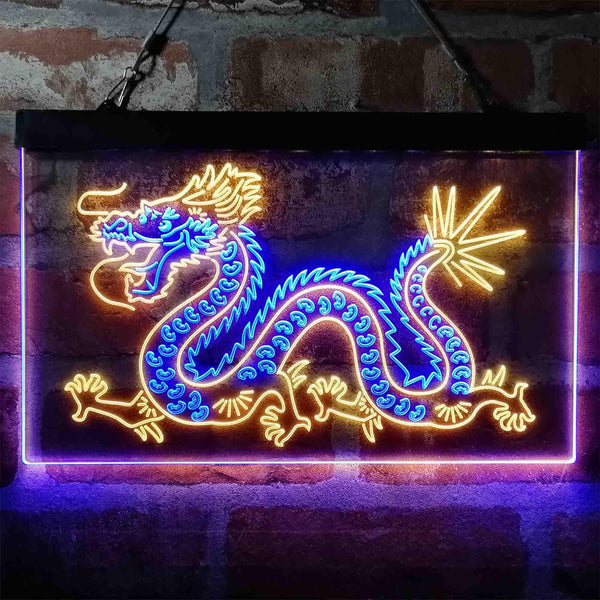 ADVPRO Dragon Dance Dual Color LED Neon Sign st6-i4047 - Blue & Yellow
