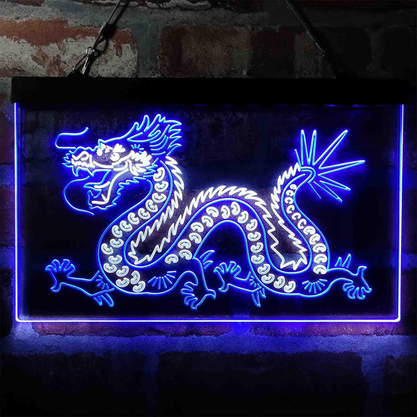 ADVPRO Dragon Dance Dual Color LED Neon Sign st6-i4047 - White & Blue