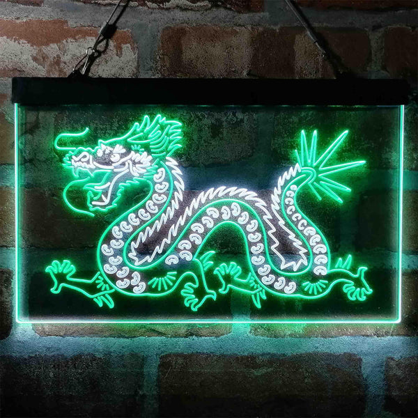 ADVPRO Dragon Dance Dual Color LED Neon Sign st6-i4047 - White & Green
