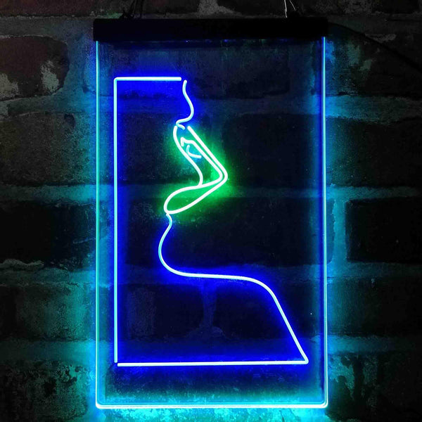 ADVPRO Beautiful Woman Lip Sexy Display  Dual Color LED Neon Sign st6-i4048 - Green & Blue