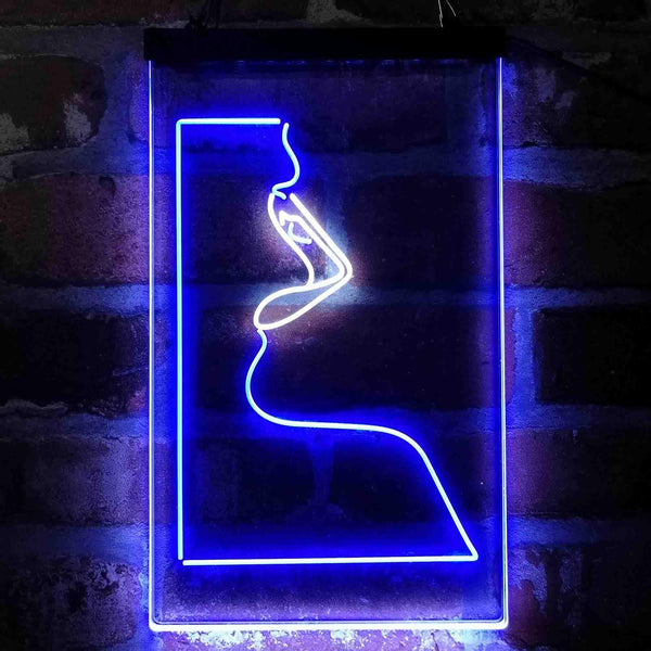 ADVPRO Beautiful Woman Lip Sexy Display  Dual Color LED Neon Sign st6-i4048 - White & Blue