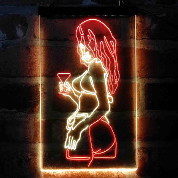 ADVPRO Sexy Back Woman Cocktail Room  Dual Color LED Neon Sign st6-i4049 - Red & Yellow