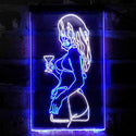 ADVPRO Sexy Back Woman Cocktail Room  Dual Color LED Neon Sign st6-i4049 - White & Blue