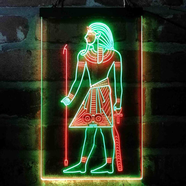 ADVPRO Egyptian Pyramids Ancient Egypt Menes Pharaoh Man  Dual Color LED Neon Sign st6-i4050 - Green & Red