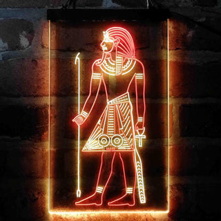 ADVPRO Egyptian Pyramids Ancient Egypt Menes Pharaoh Man  Dual Color LED Neon Sign st6-i4050 - Red & Yellow