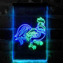 ADVPRO Rooster Chicken Lover Kid Room  Dual Color LED Neon Sign st6-i4051 - Green & Blue