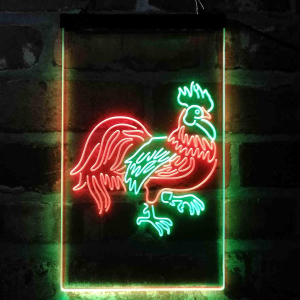 ADVPRO Rooster Chicken Lover Kid Room  Dual Color LED Neon Sign st6-i4051 - Green & Red