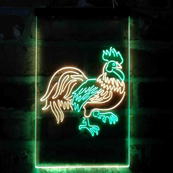 ADVPRO Rooster Chicken Lover Kid Room  Dual Color LED Neon Sign st6-i4051 - Green & Yellow