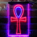 ADVPRO Ancient Egyptian Ankh Symbol Cross  Dual Color LED Neon Sign st6-i4052 - Blue & Red