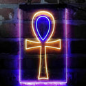 ADVPRO Ancient Egyptian Ankh Symbol Cross  Dual Color LED Neon Sign st6-i4052 - Blue & Yellow