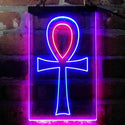 ADVPRO Ancient Egyptian Ankh Symbol Cross  Dual Color LED Neon Sign st6-i4052 - Red & Blue