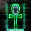 ADVPRO Ancient Egyptian Ankh Symbol Cross  Dual Color LED Neon Sign st6-i4052 - White & Green