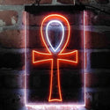 ADVPRO Ancient Egyptian Ankh Symbol Cross  Dual Color LED Neon Sign st6-i4052 - White & Orange