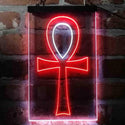 ADVPRO Ancient Egyptian Ankh Symbol Cross  Dual Color LED Neon Sign st6-i4052 - White & Red