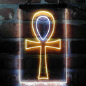 ADVPRO Ancient Egyptian Ankh Symbol Cross  Dual Color LED Neon Sign st6-i4052 - White & Yellow