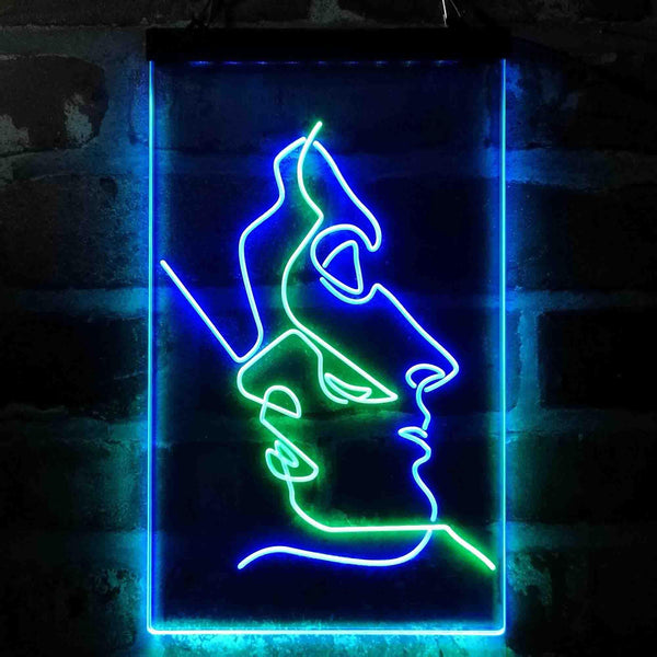 ADVPRO Women Beautiful Faces Living Room Decoration  Dual Color LED Neon Sign st6-i4053 - Green & Blue